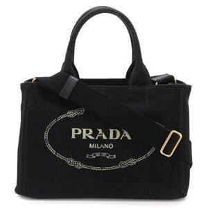 PRADA Black Canvas Shoulder Bag